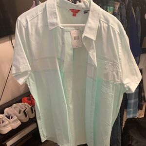 GUESS Men's Mint Green Casual Shirt